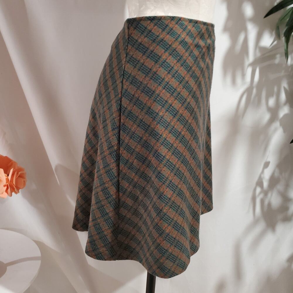 Free People Plaid Pull-On A-Line Mini Skirt Size XL Academia Preppy Ivy School - Picture 2 of 10